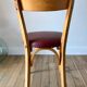Set of 6 Luterma bistro chairs in blond wood and skaï 50s