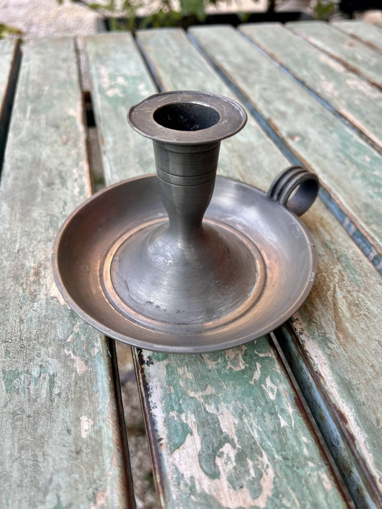 Pewter candlestick