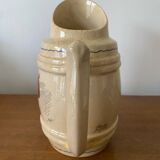 Old pitcher cazalas paule douau ceramic beige basque couple vintage