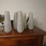 5 tulip-shaped lamps in Art Deco atomic style