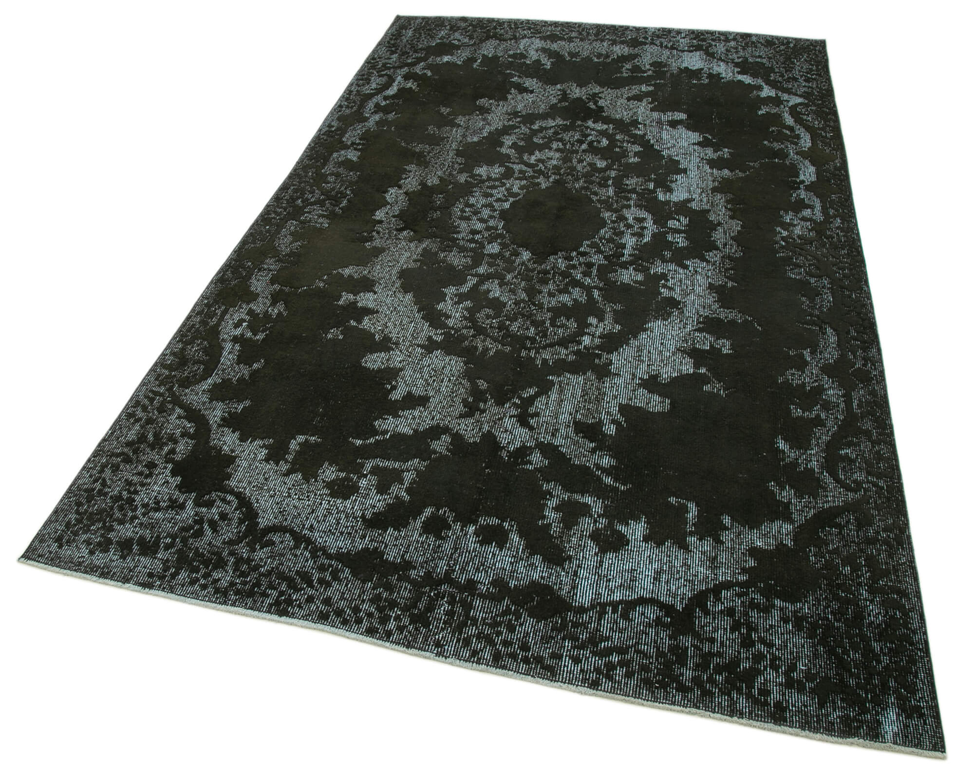 Hand-knotted vintage turkish 1980s 157 cm x 269 cm black rug