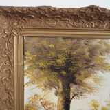 Peinture « The Road by the Pond », design scandinave, années 1970