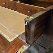 Important cylinder desk secretary in Louis XVI style made of mahogany with a system.