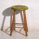 Antique wooden stool with a round seat – Central Europe, circa 1950