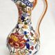 Gien earthenware ewer pitcher peony deco