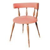 Pink gondola armchair in the style of Helmut.