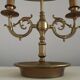 Lampe bouillotte à 2 lumières en laiton de l'Empire français, design floral peint à la main