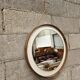 Vintage 1970s PVC and faux leather wall mirror
