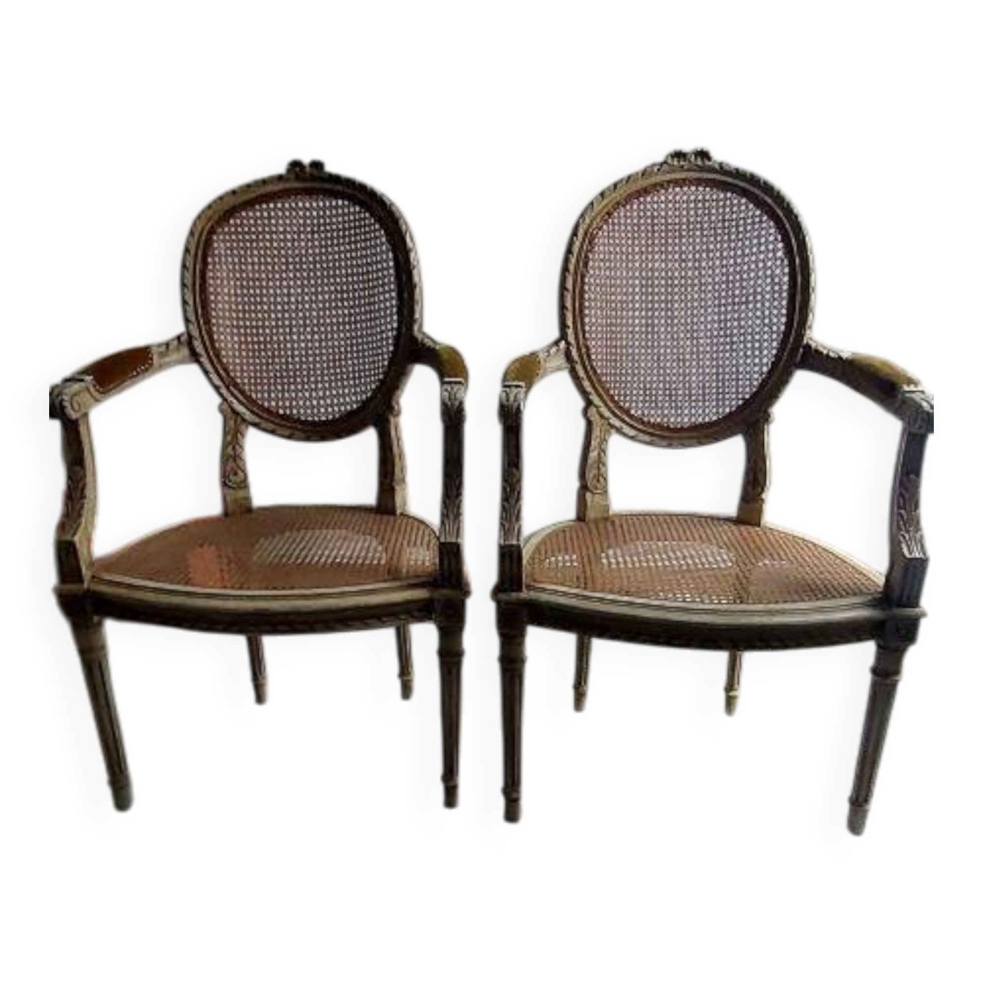 Louis XVI caned armchairs