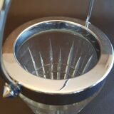70s crystal and metal ice bucket