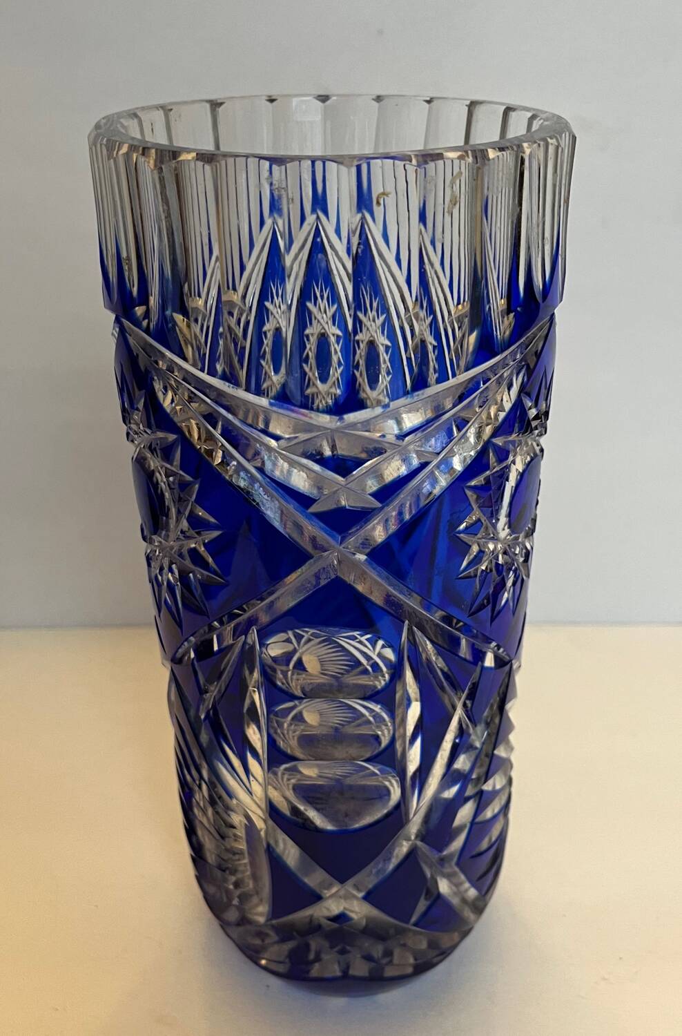 Bohemian cut glass vase