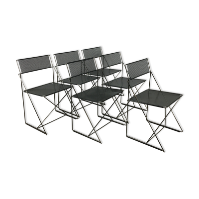 6 chaises X-Line par Niels Jorgen pour Magis Italy style Memphis 1980