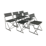 6 X-Line chairs by Niels Jorgen for Magis Italy Memphis style 1980