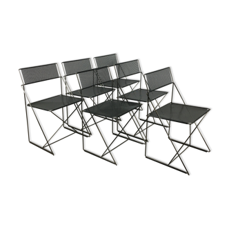 6 chaises X-Line par Niels Jorgen pour Magis Italy style Memphis 1980