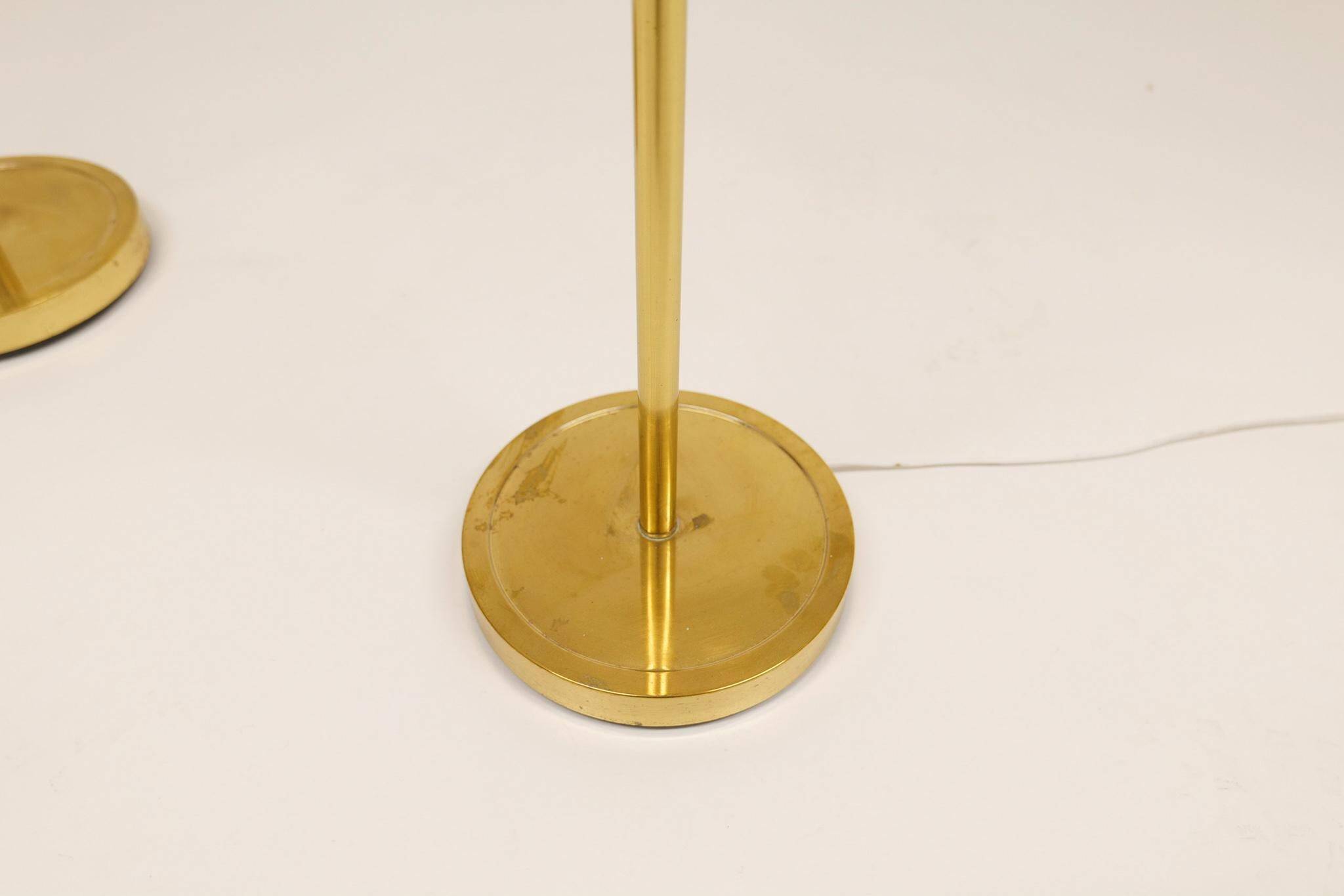 Modern Scandinavian floor lamps in brass "ENCO", Sweden, 1970s