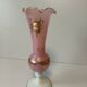 Vase en opaline marquise rose et blanc