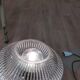 Pair of brass and glass wall lamps