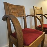 Pair of Art Deco Walnut Bridge Armchairs