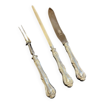 Mappin and Webb silver-plated carving set model Russell