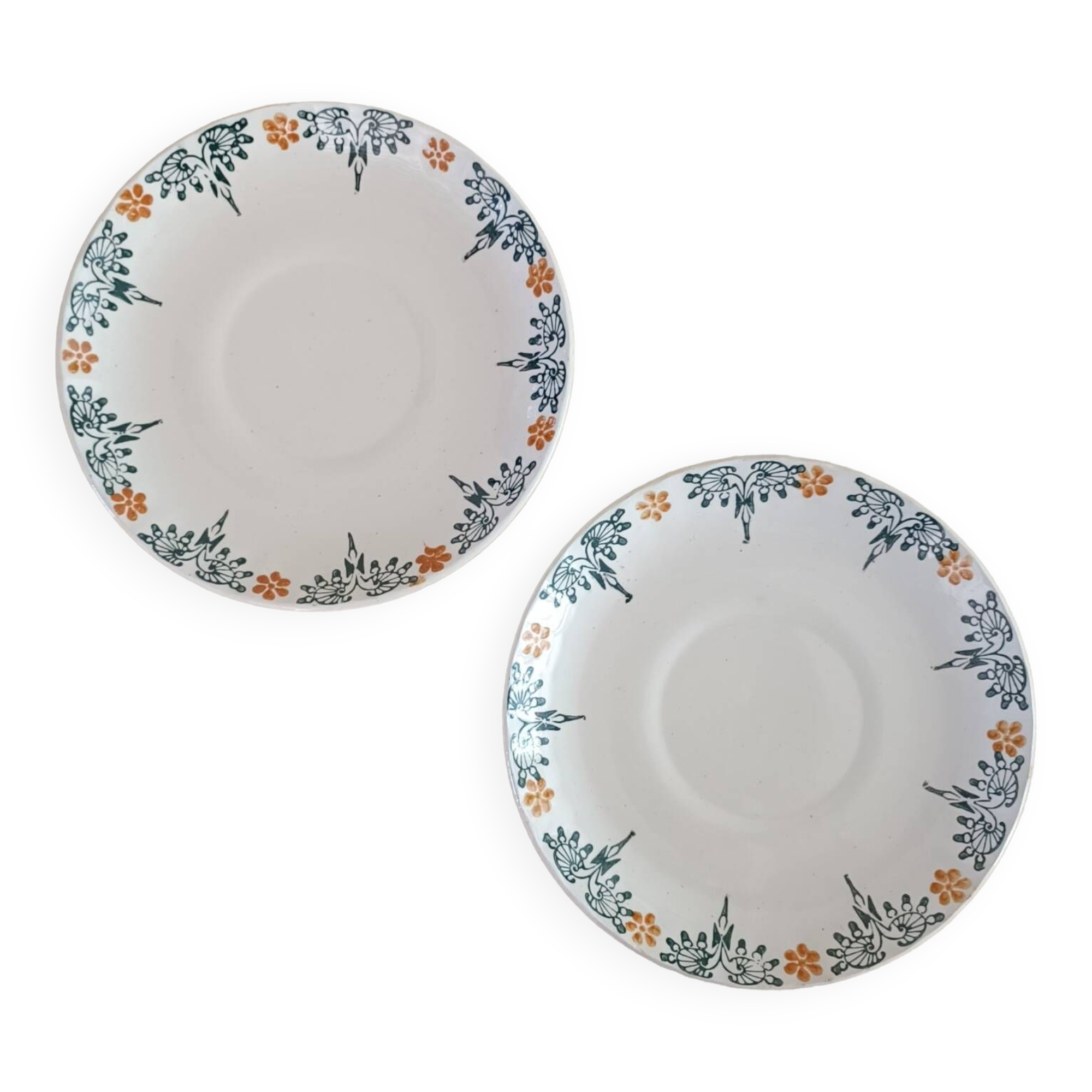 2 Art Nouveau saucers