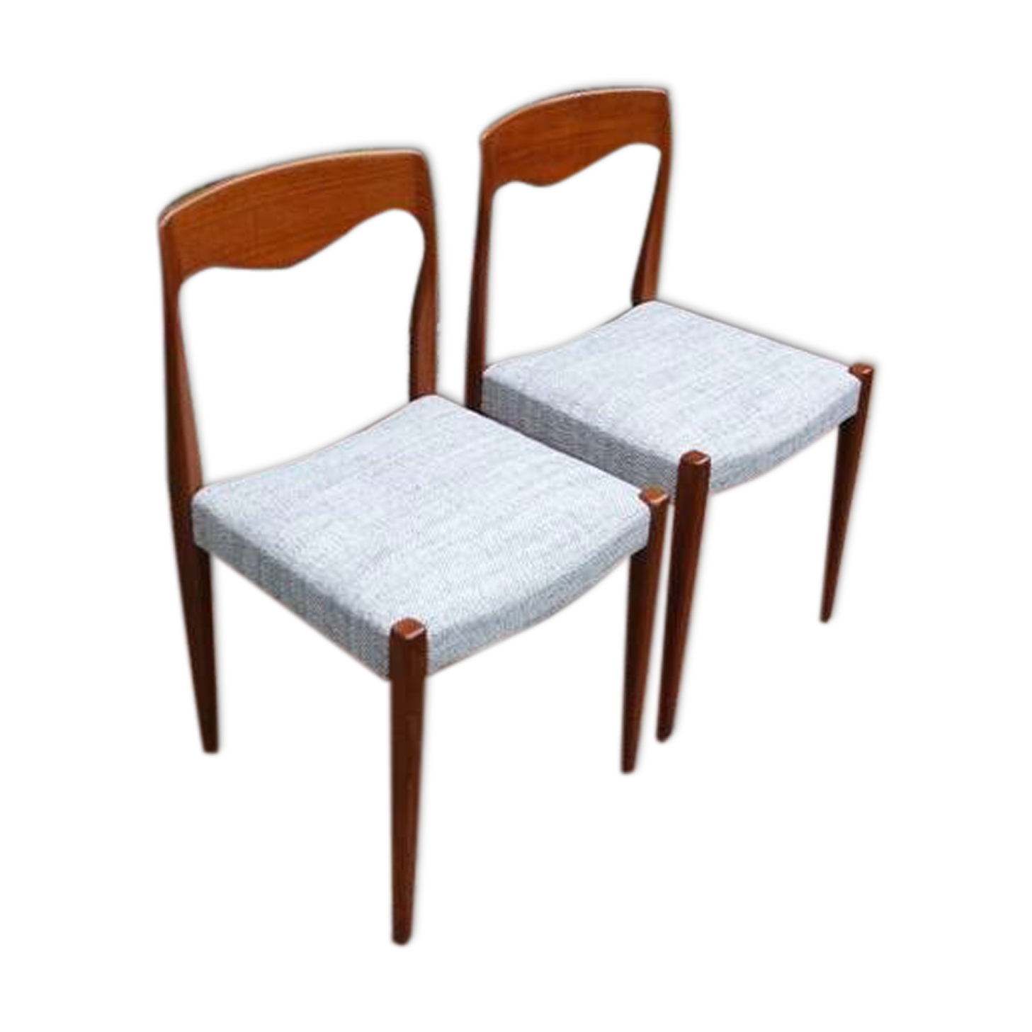 Duo of NF chairs in teak