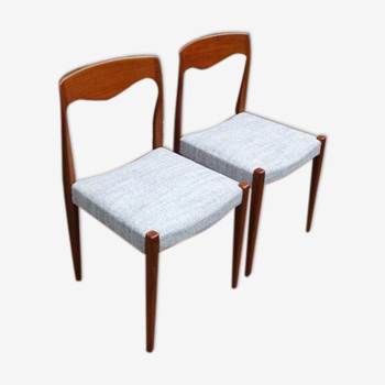 Duo de chaises NF en teck