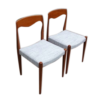 Duo of NF chairs in teak