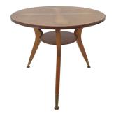 Italian wooden coffee table with brass feet 1960's