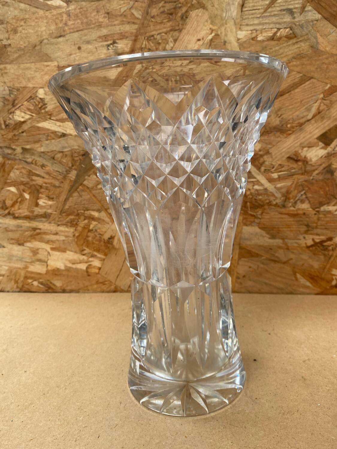 Old vase cristallerie lorraine cut crystal made in France vintage
