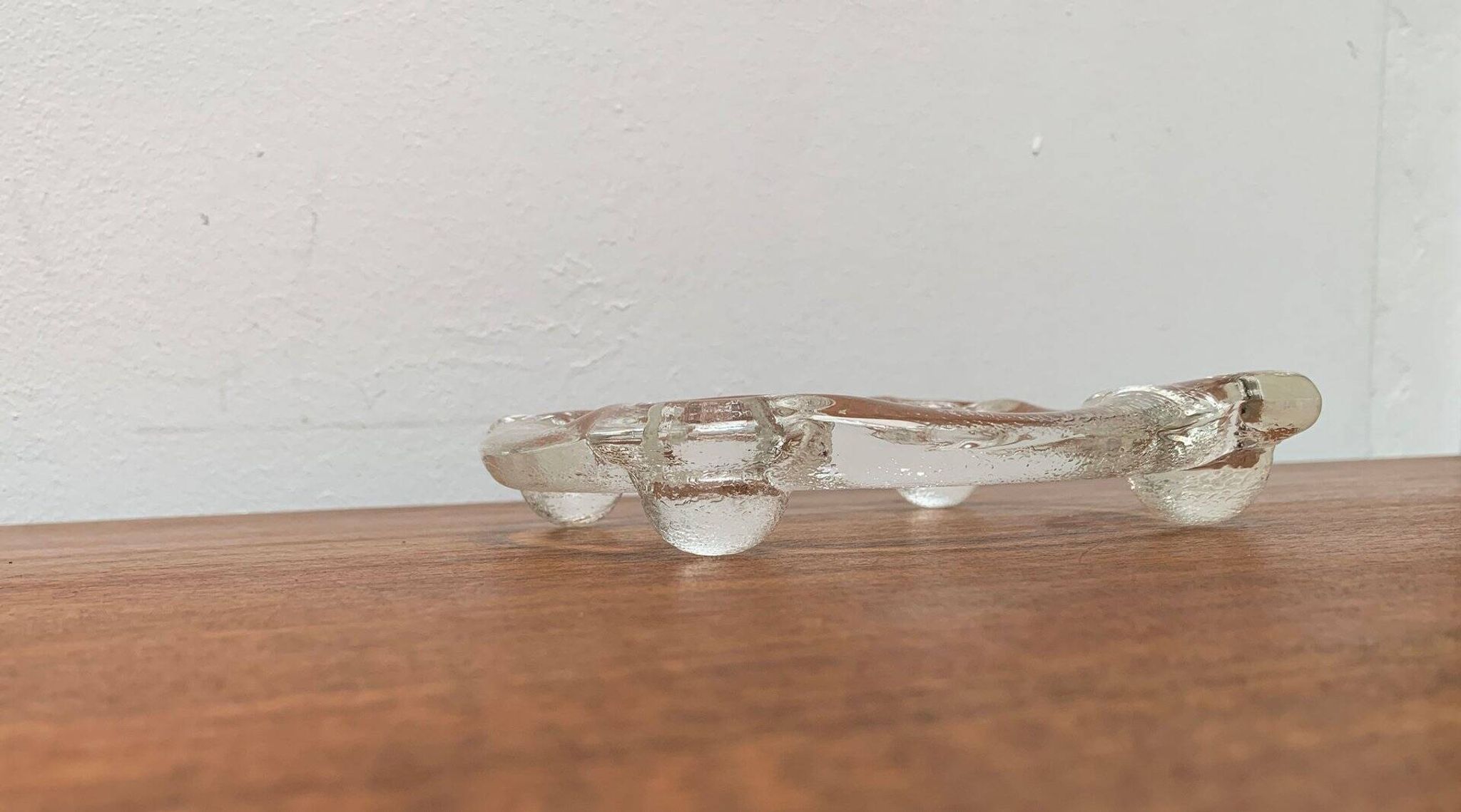 Swedish glass candle holder ring from Pukeberg, 1970s