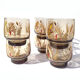 6 vintage Arcoroc smoked glasses with a pattern of ears of wheat