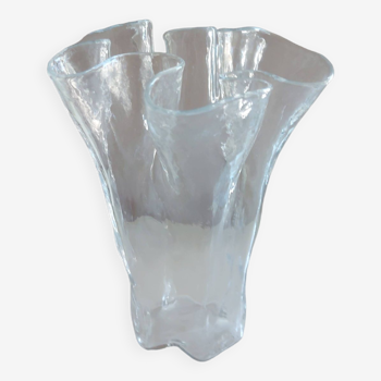 Crumpled Finnish glass vase