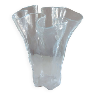 Crumpled Finnish glass vase