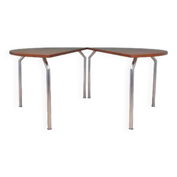Teak half round table, Danish design, 1970s, manufacturer: Bent Krogh