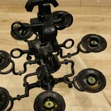 Black brutalist candlestick with 7 lights