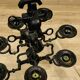 Black brutalist candlestick with 7 lights