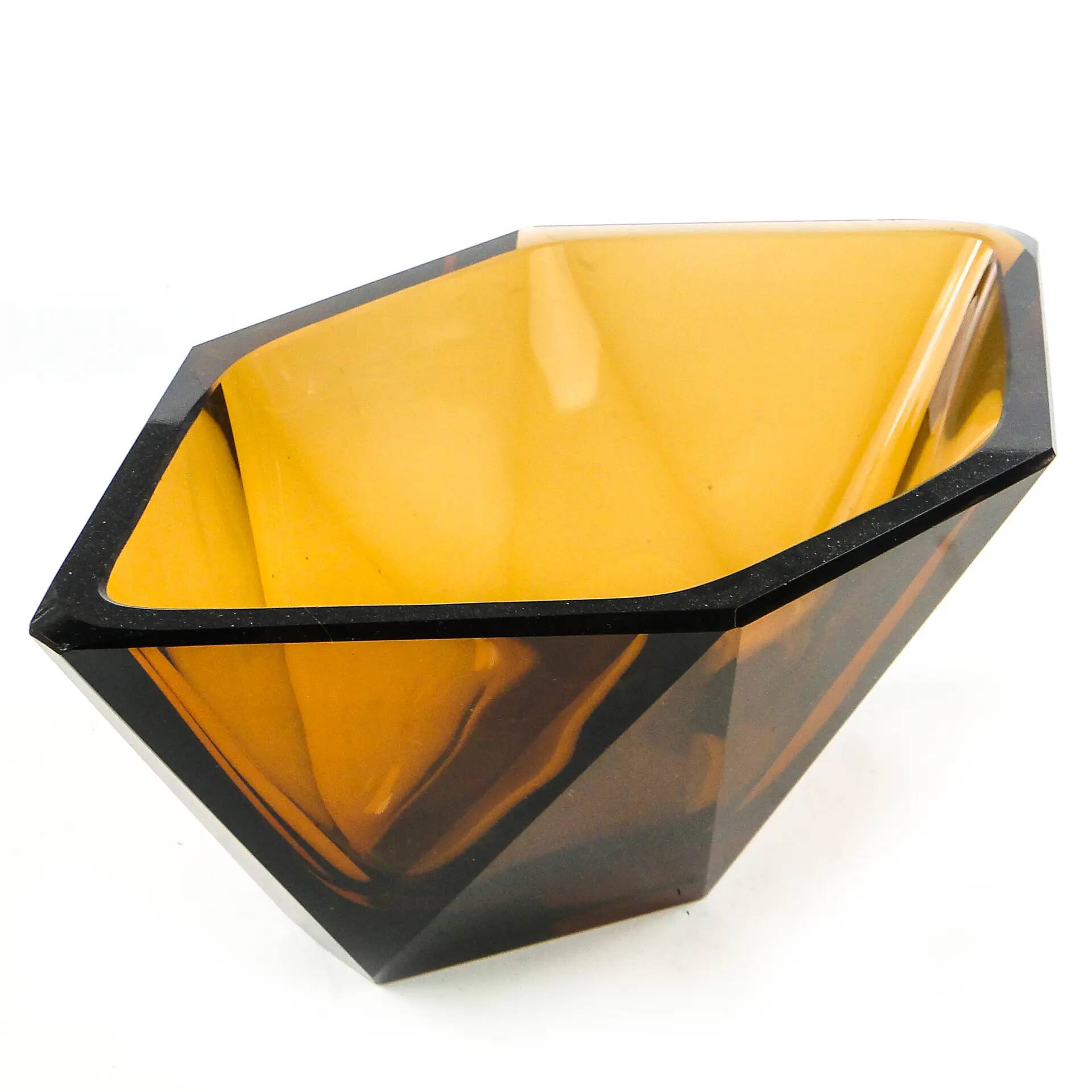 Art Deco jardiniere, crystal, Moser, Czechoslovakia, 1930s