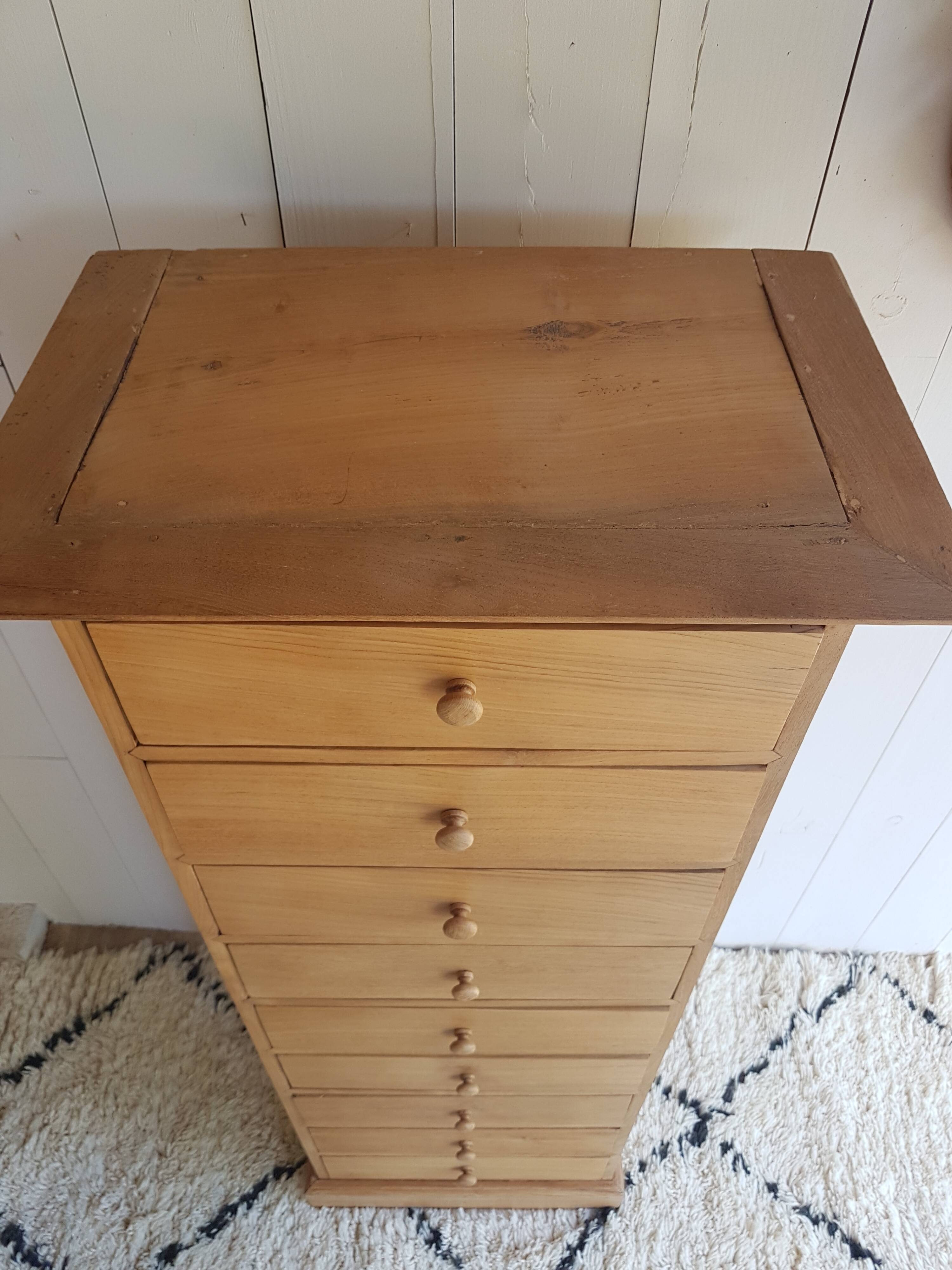 Old renovated solid wood chest of drawers