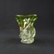 Val Saint Lambert crystal vase with a two-tone twisted shape, "Wave" model