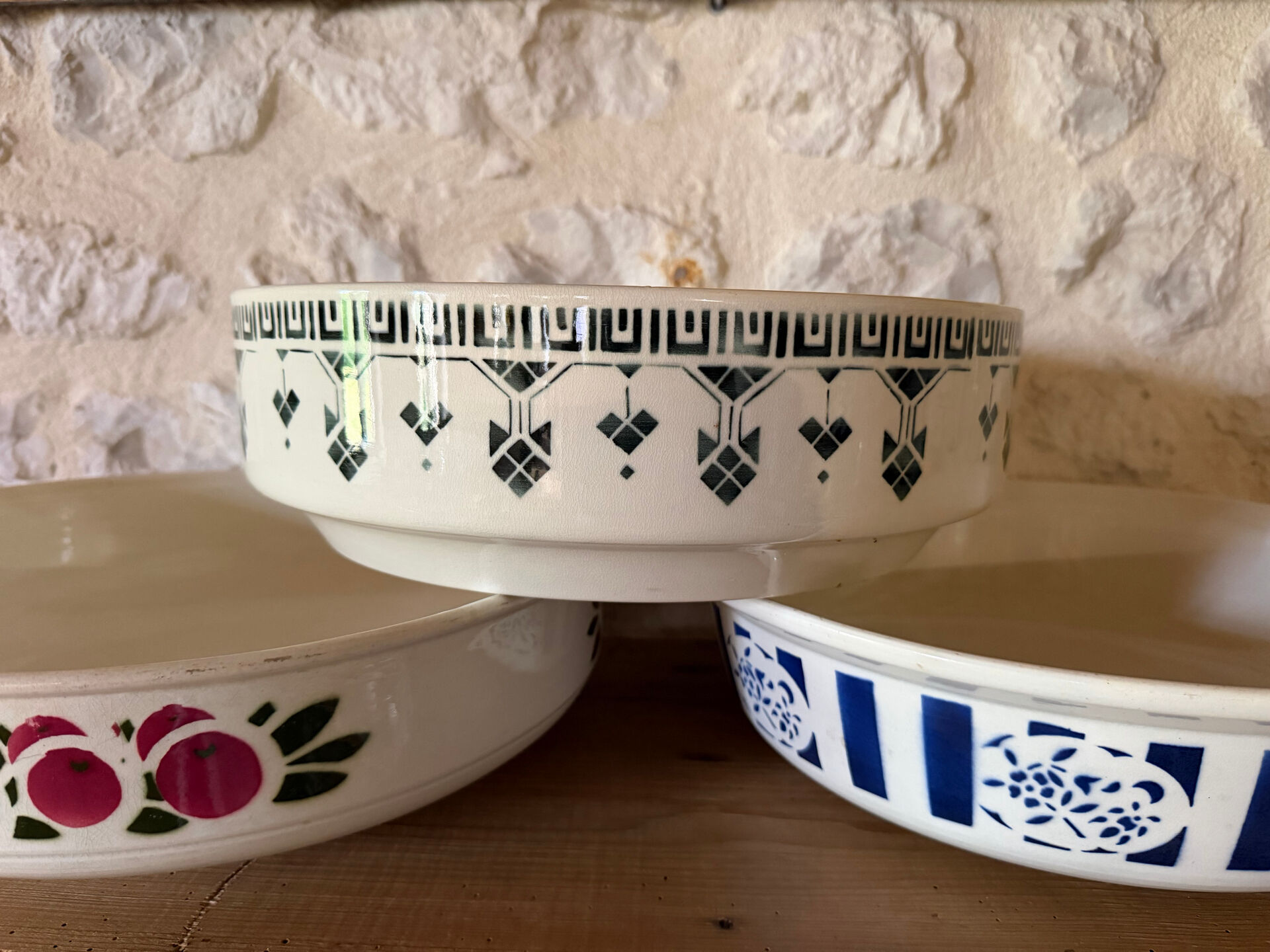 Large earthenware salad bowl