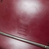 Red plastic-seat stacking chair with chrome frame by Paolo Favaretto for Assisa (Italy 1986) – vintage design