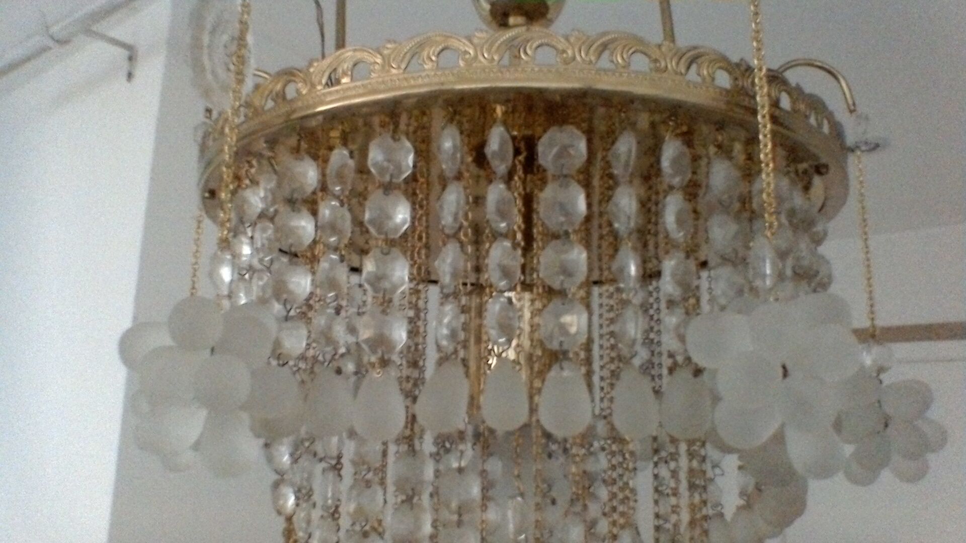 Bohemian glass chandelier vintage