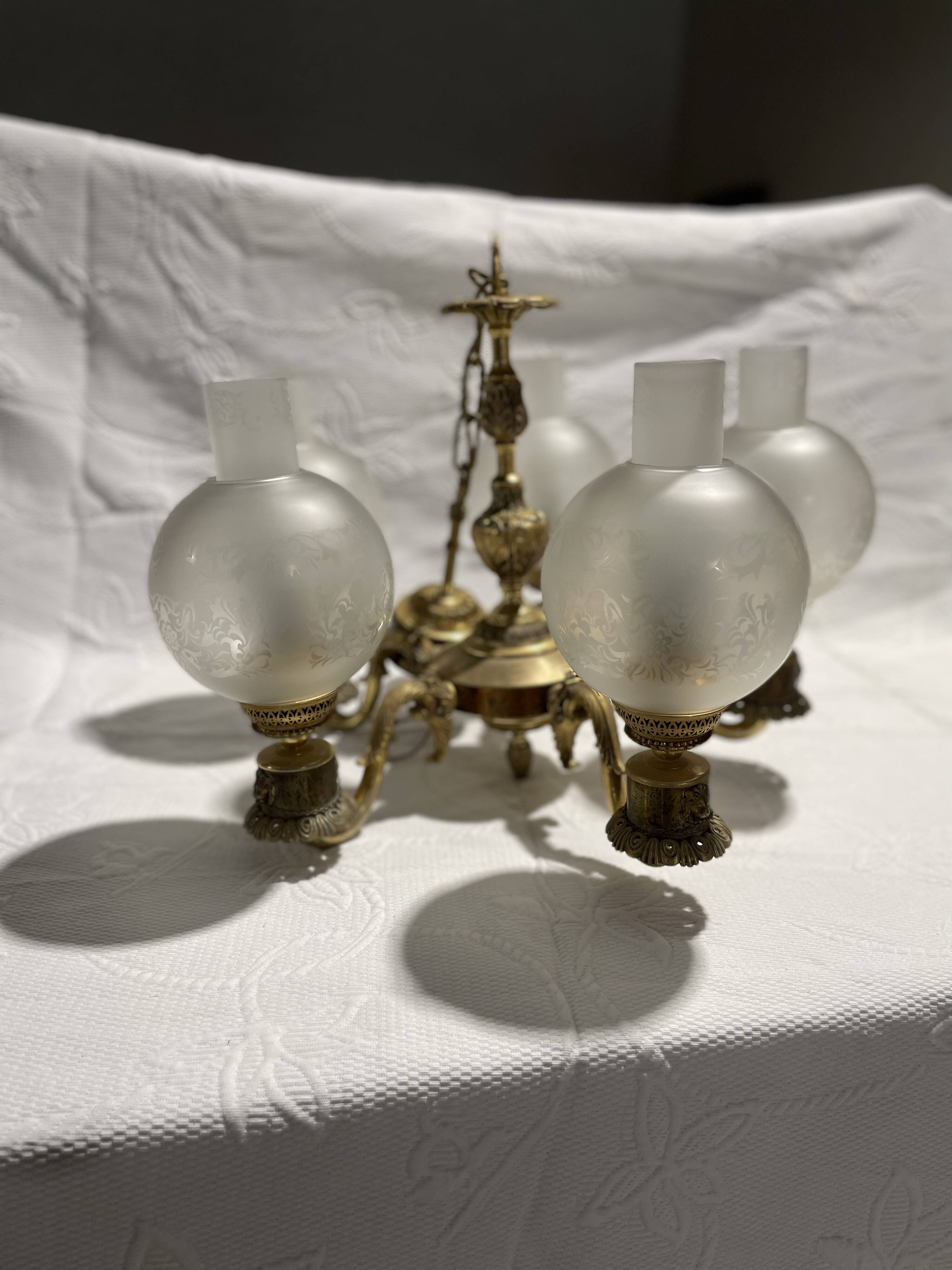 Napoleon III 5-arms chandelier