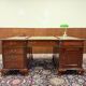 English Chesterfield desk with green leather