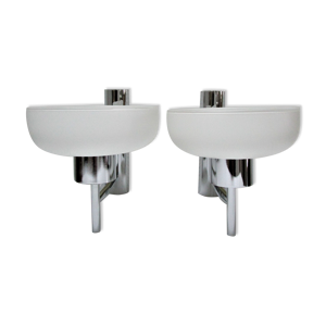 Paire d'appliques opaline