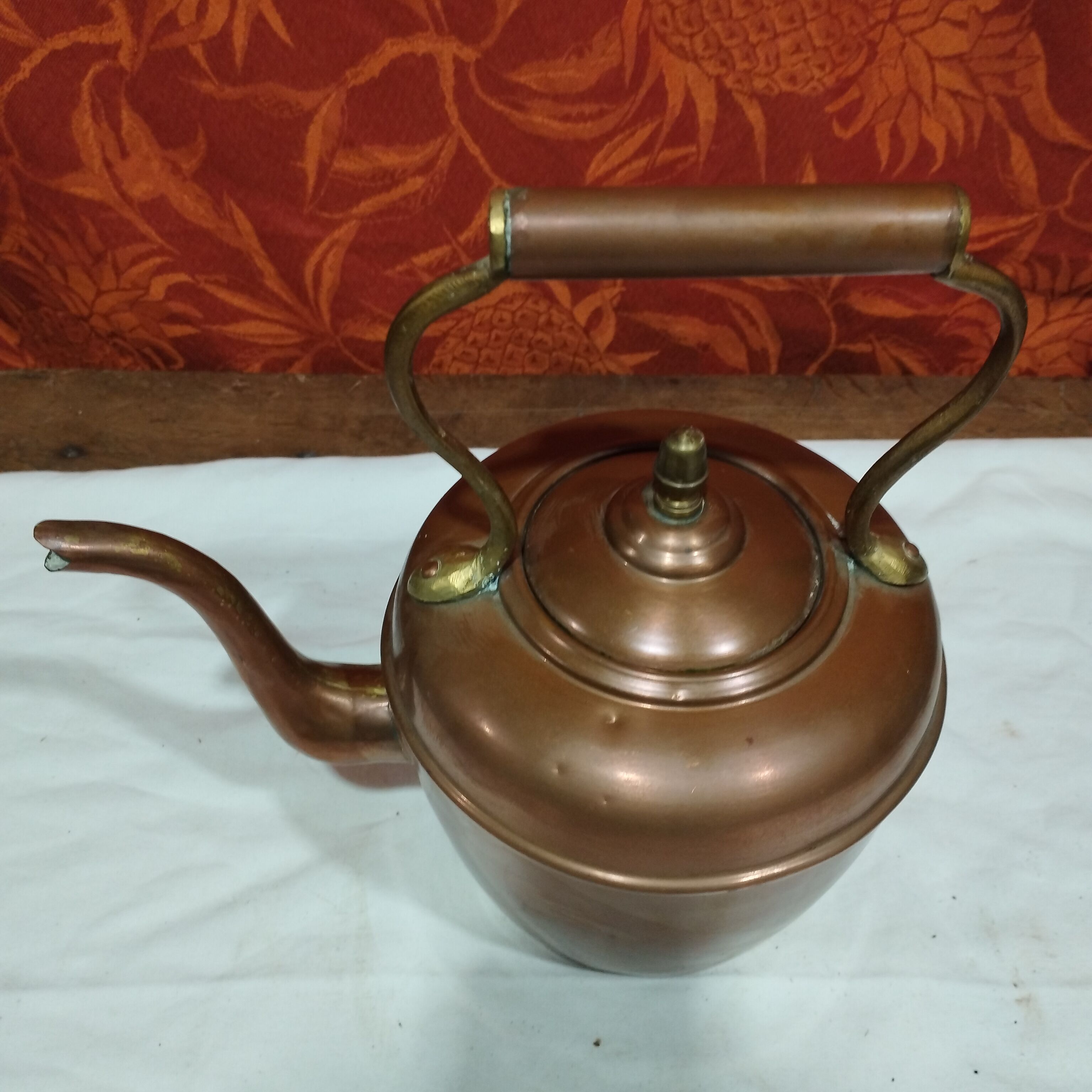 Copper and brass kettle