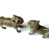 Book greenhouse, bronze leopards, 70s