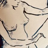 Tableau ink blue indigo "female model drawing in the studio"
