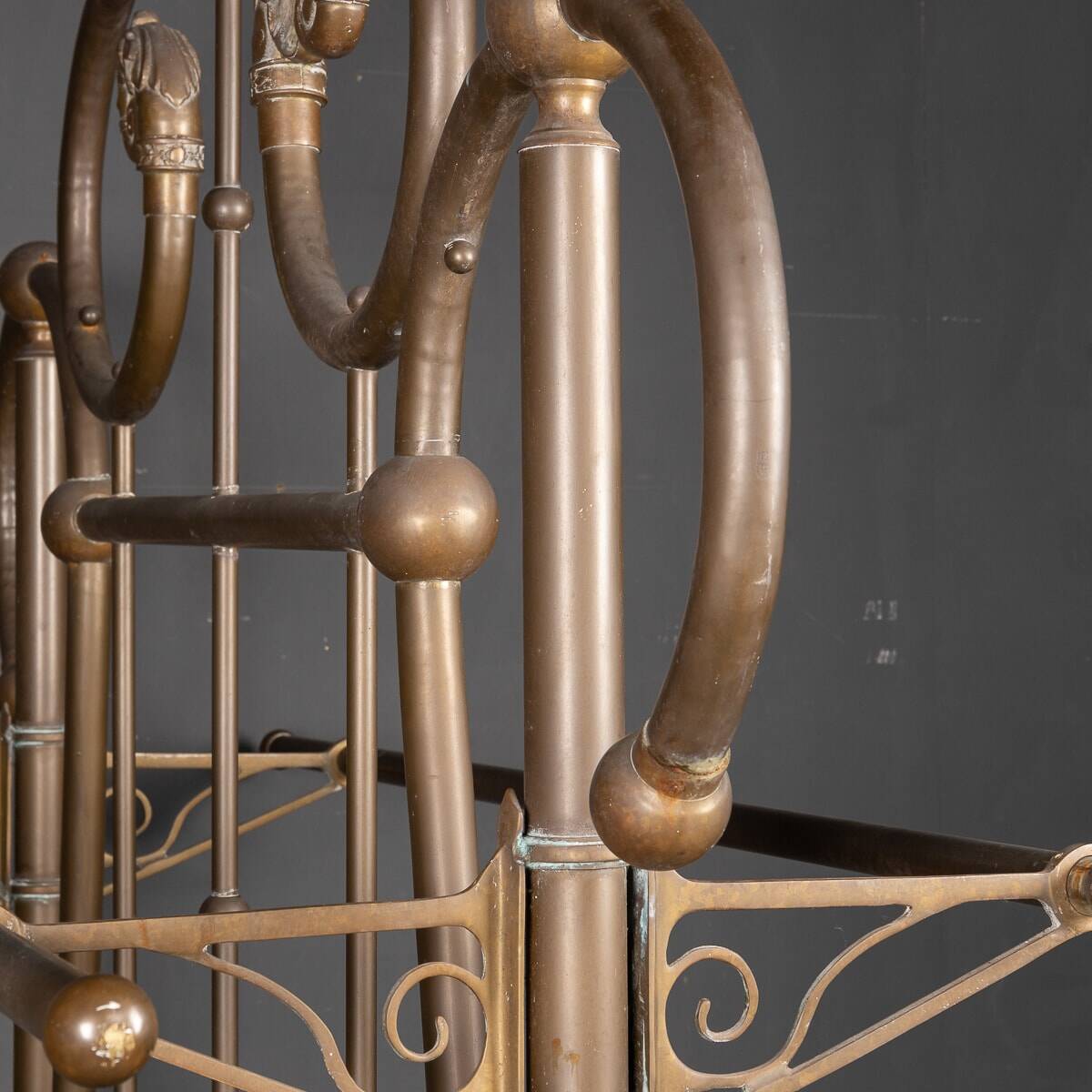 Antique 19thc victorian pair of brass coat stands c.1890