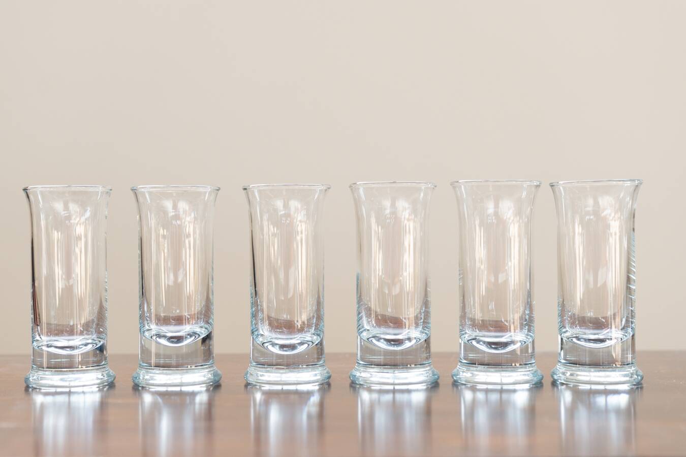 Large crystal liquor glasses, set of 6, 1970